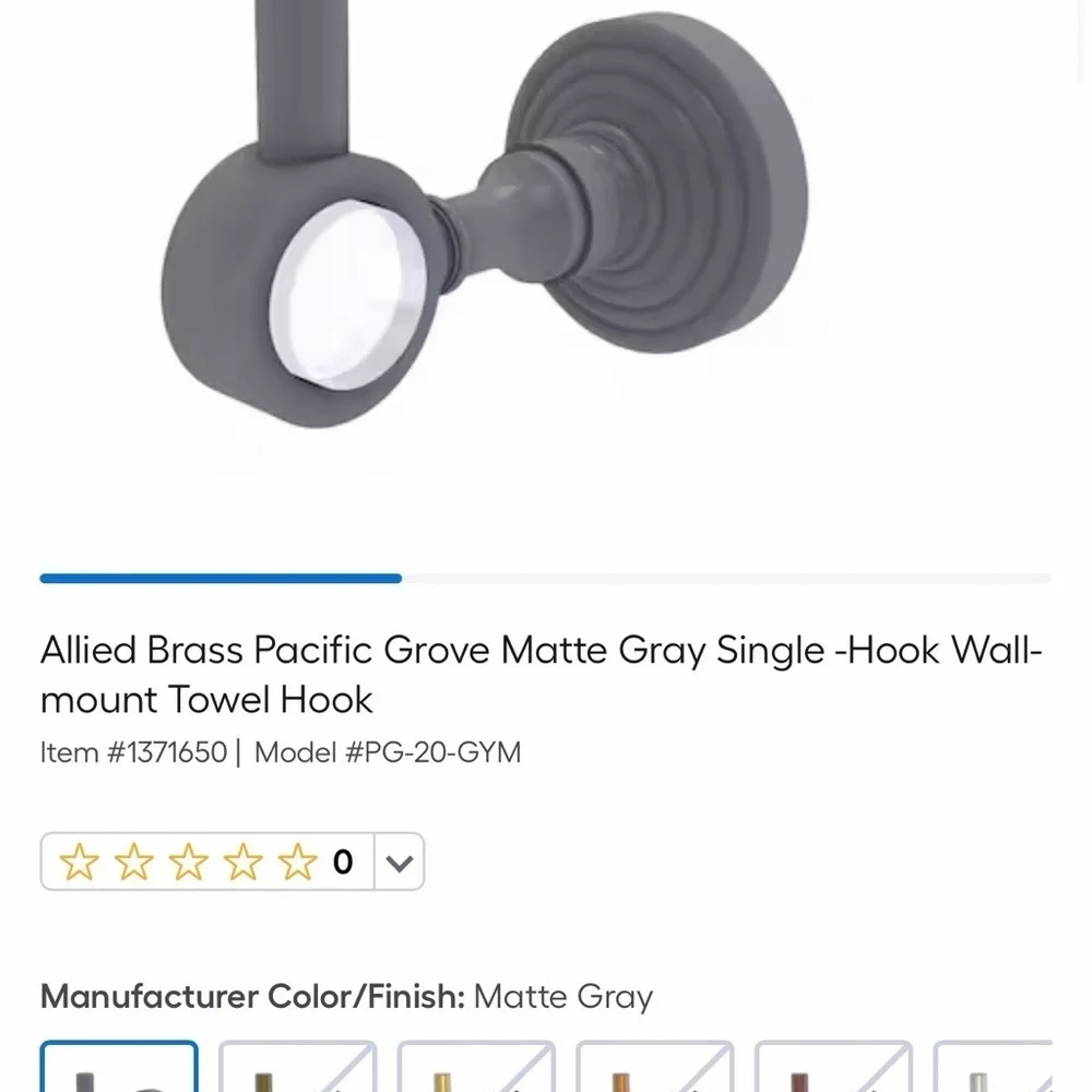 Matte Gray Wall Hook